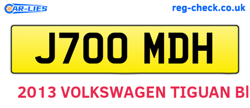J700MDH are the vehicle registration plates.