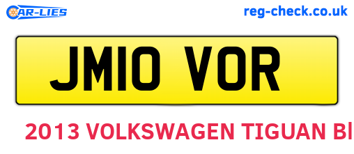 JM10VOR are the vehicle registration plates.