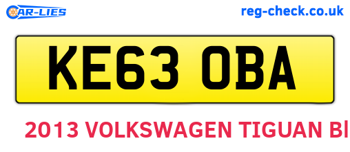 KE63OBA are the vehicle registration plates.