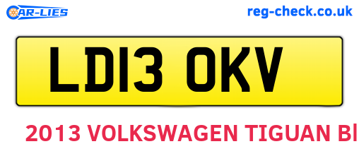 LD13OKV are the vehicle registration plates.