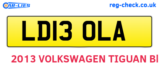 LD13OLA are the vehicle registration plates.