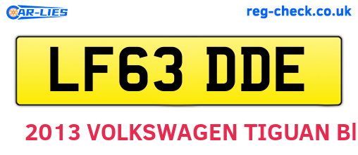 LF63DDE are the vehicle registration plates.