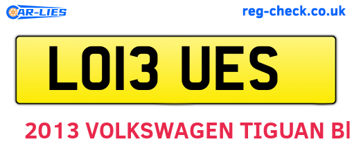 LO13UES are the vehicle registration plates.