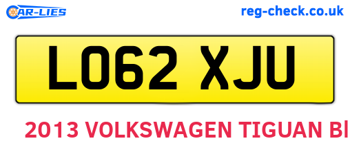 LO62XJU are the vehicle registration plates.