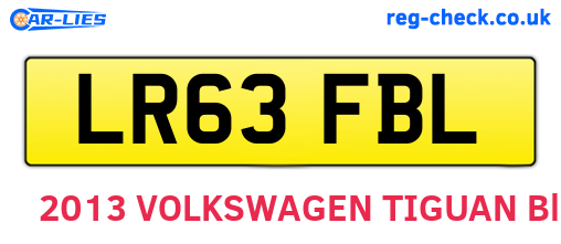 LR63FBL are the vehicle registration plates.