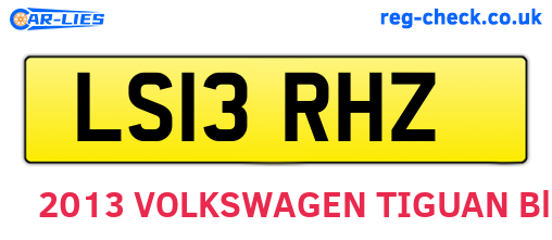 LS13RHZ are the vehicle registration plates.