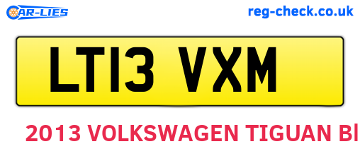 LT13VXM are the vehicle registration plates.