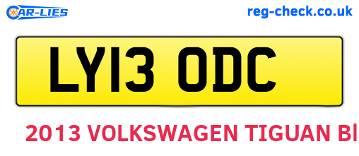 LY13ODC are the vehicle registration plates.