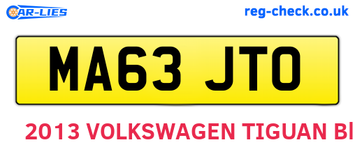 MA63JTO are the vehicle registration plates.