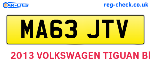 MA63JTV are the vehicle registration plates.