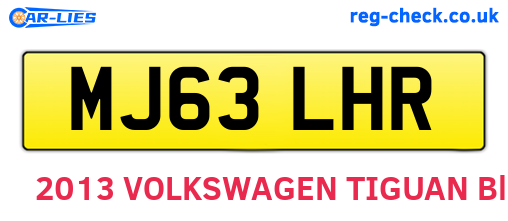 MJ63LHR are the vehicle registration plates.