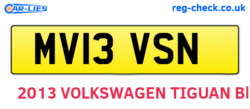 MV13VSN are the vehicle registration plates.
