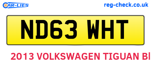 ND63WHT are the vehicle registration plates.