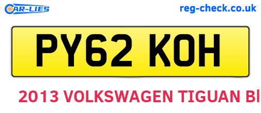 PY62KOH are the vehicle registration plates.