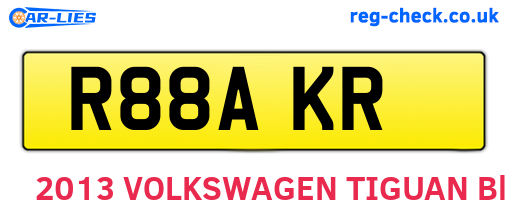 R88AKR are the vehicle registration plates.