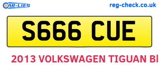 S666CUE are the vehicle registration plates.