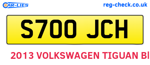 S700JCH are the vehicle registration plates.