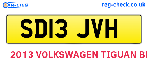 SD13JVH are the vehicle registration plates.