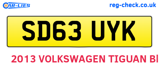 SD63UYK are the vehicle registration plates.