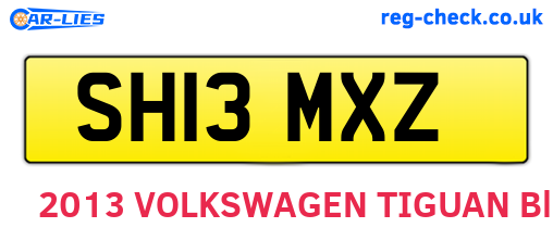 SH13MXZ are the vehicle registration plates.