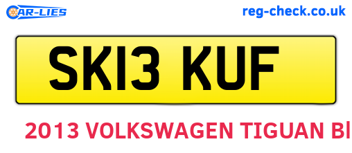 SK13KUF are the vehicle registration plates.