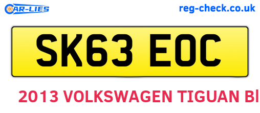 SK63EOC are the vehicle registration plates.