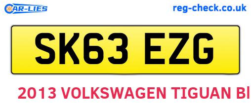 SK63EZG are the vehicle registration plates.