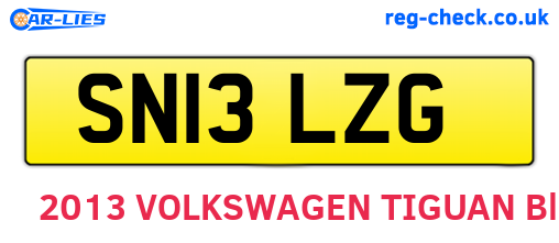 SN13LZG are the vehicle registration plates.