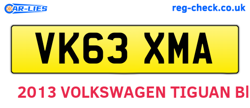 VK63XMA are the vehicle registration plates.