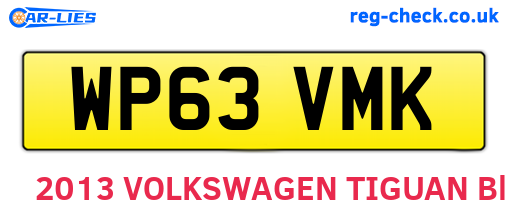 WP63VMK are the vehicle registration plates.