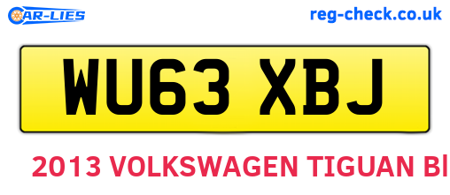 WU63XBJ are the vehicle registration plates.