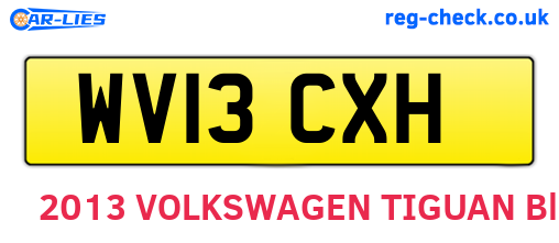 WV13CXH are the vehicle registration plates.