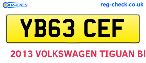 YB63CEF are the vehicle registration plates.