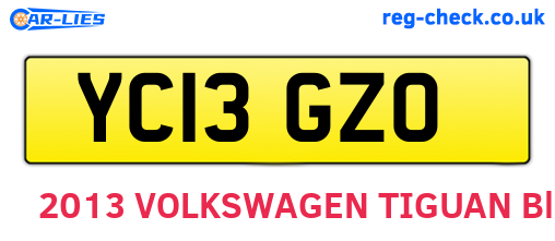 YC13GZO are the vehicle registration plates.
