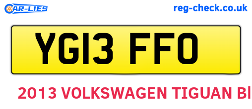 YG13FFO are the vehicle registration plates.