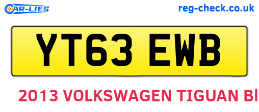 YT63EWB are the vehicle registration plates.