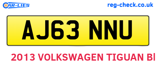 AJ63NNU are the vehicle registration plates.