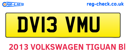 DV13VMU are the vehicle registration plates.