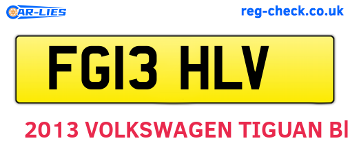 FG13HLV are the vehicle registration plates.