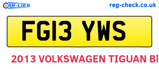 FG13YWS are the vehicle registration plates.