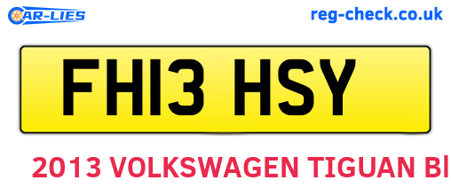 FH13HSY are the vehicle registration plates.