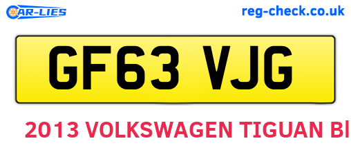GF63VJG are the vehicle registration plates.