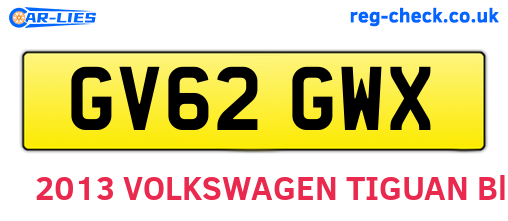 GV62GWX are the vehicle registration plates.
