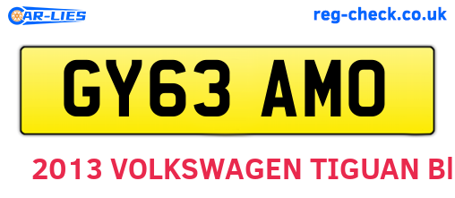 GY63AMO are the vehicle registration plates.