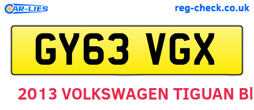 GY63VGX are the vehicle registration plates.