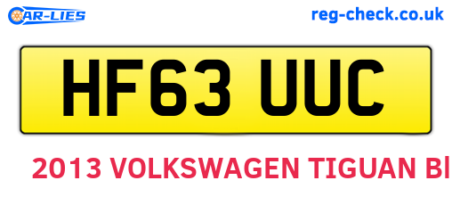HF63UUC are the vehicle registration plates.
