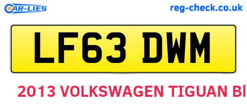 LF63DWM are the vehicle registration plates.