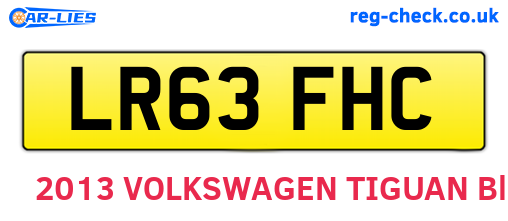 LR63FHC are the vehicle registration plates.
