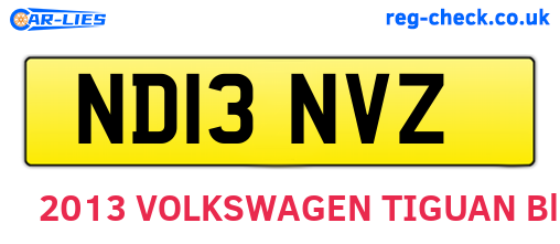 ND13NVZ are the vehicle registration plates.