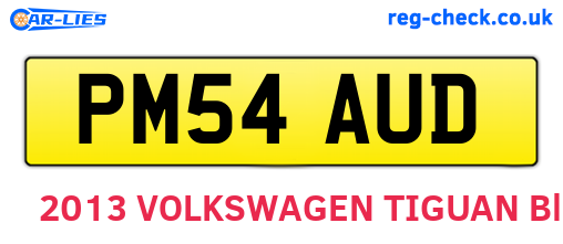 PM54AUD are the vehicle registration plates.